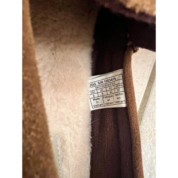 UGG Womens US 9 Brown Suede Shearling Lined Moccasin Slippers Like New - Picture 5 of 9